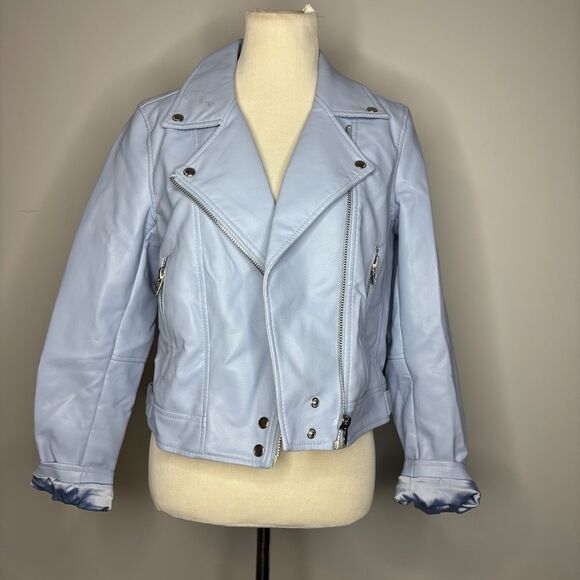 Blank NYC- Blue Pleather Jacket - Picture 1 of 6
